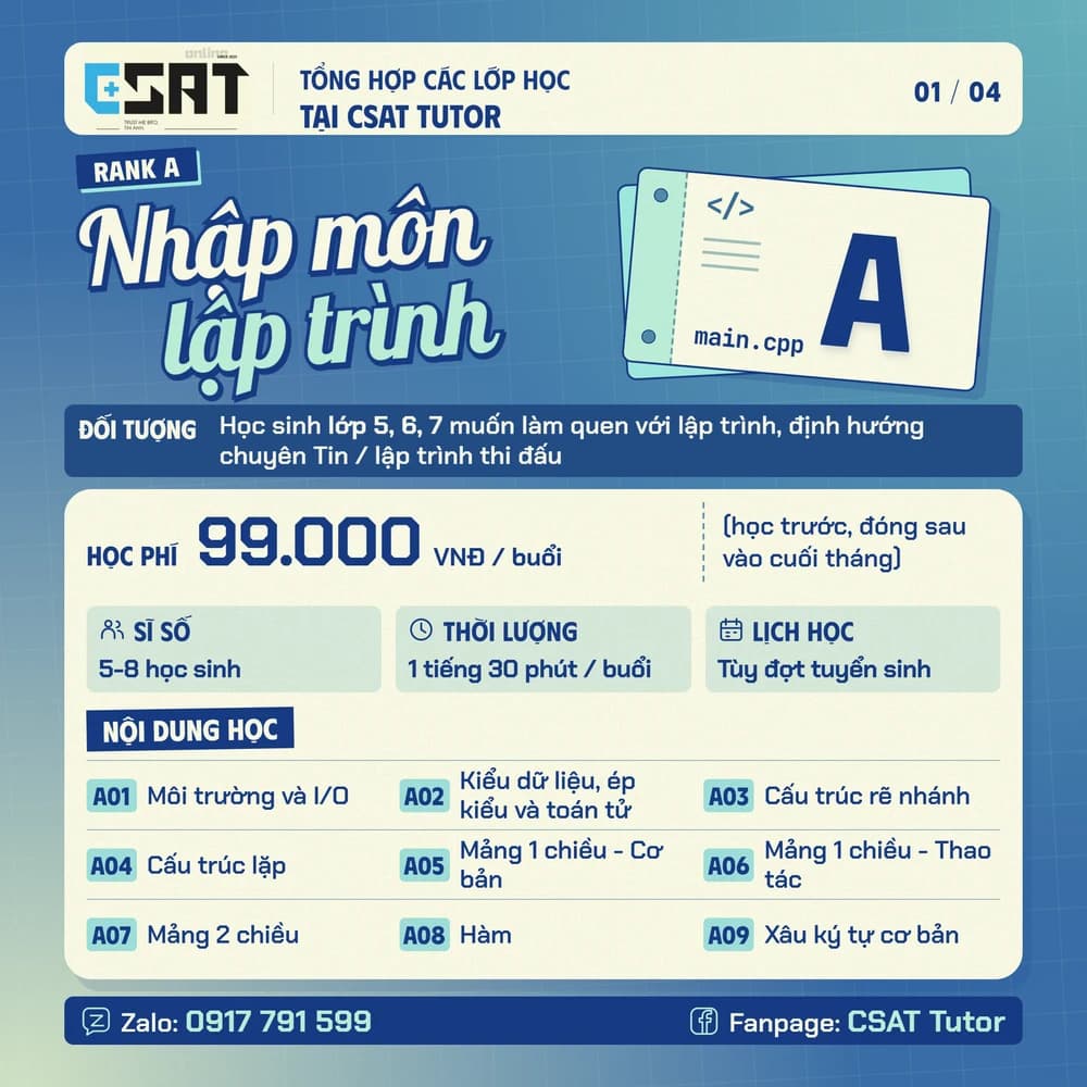Poster lớp A của CSAT