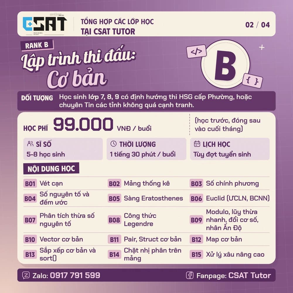 Poster lớp B của CSAT