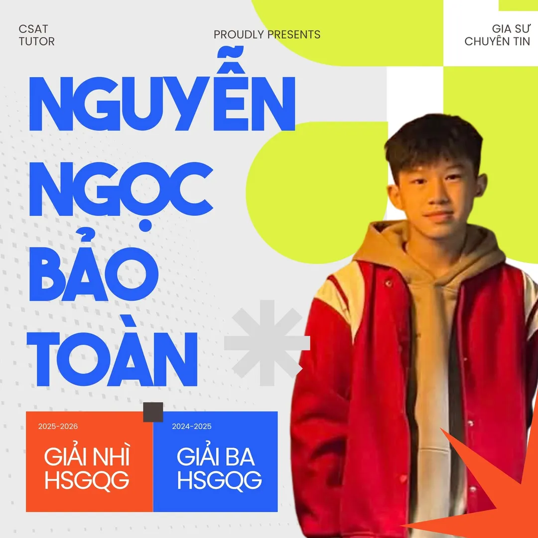 Poster giới thiệu gia sư Nguyễn Ngọc Bảo Toàn