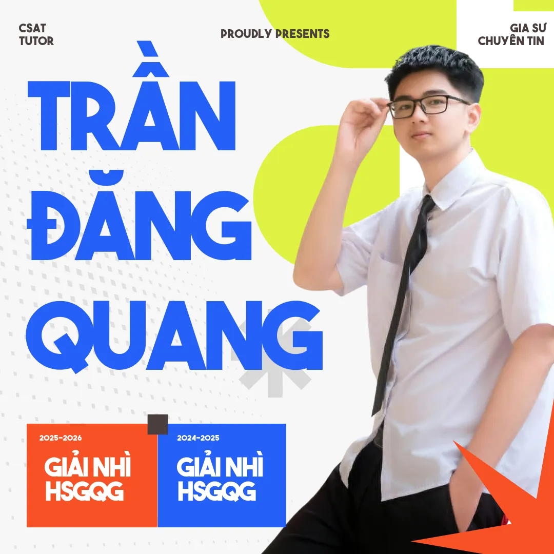 Poster giới thiệu gia sư Trần Đăng Quang